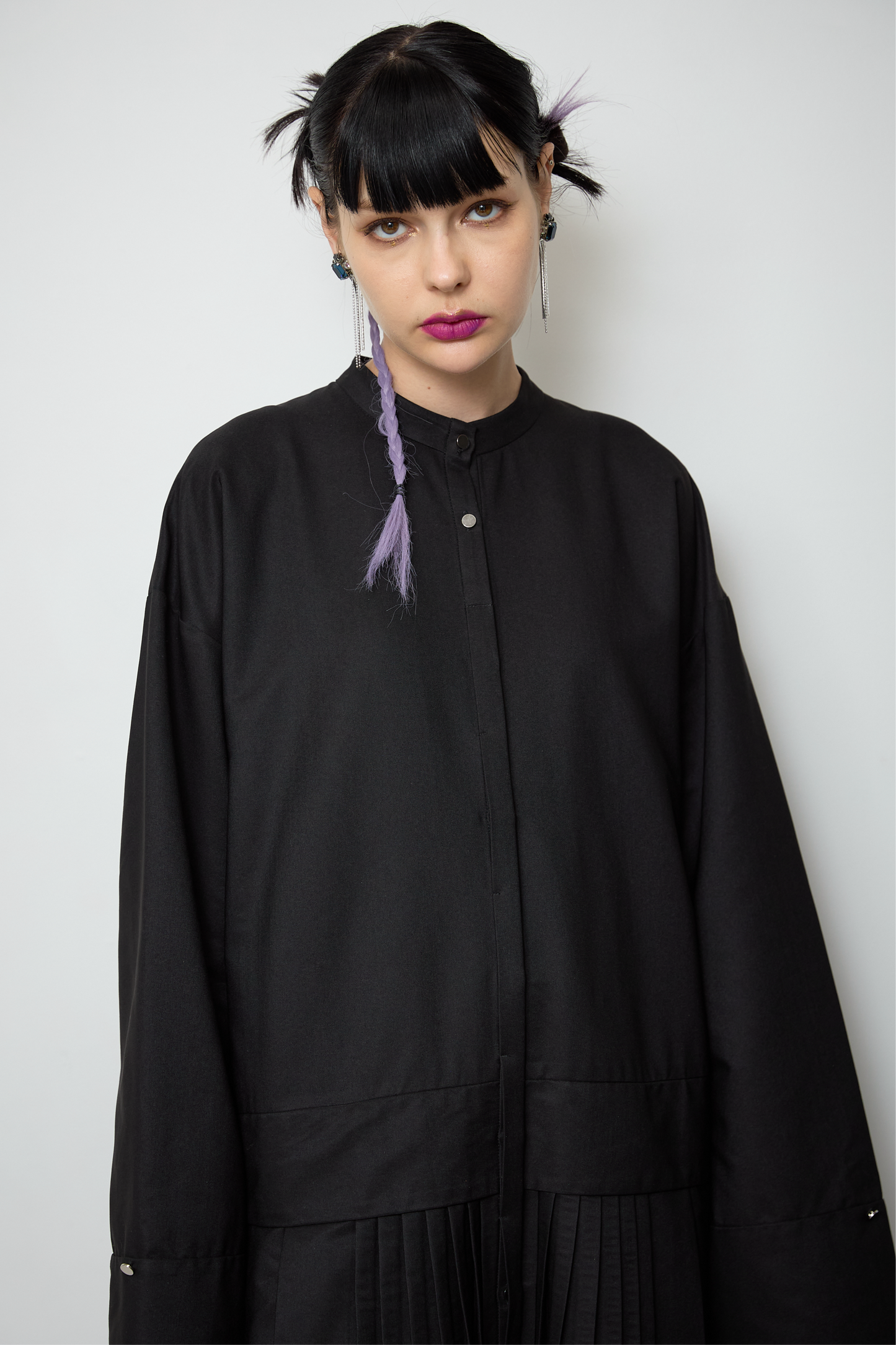 2way sleeve pleated one piece