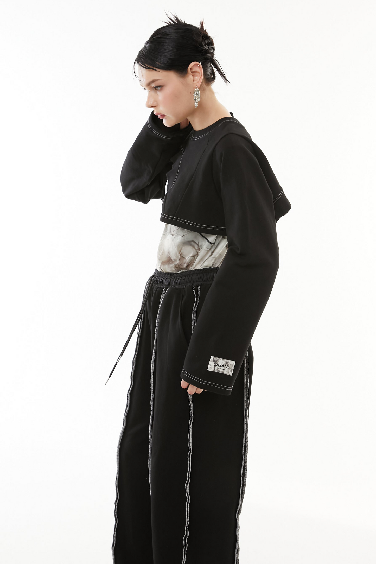 Asymmetric short hem tops