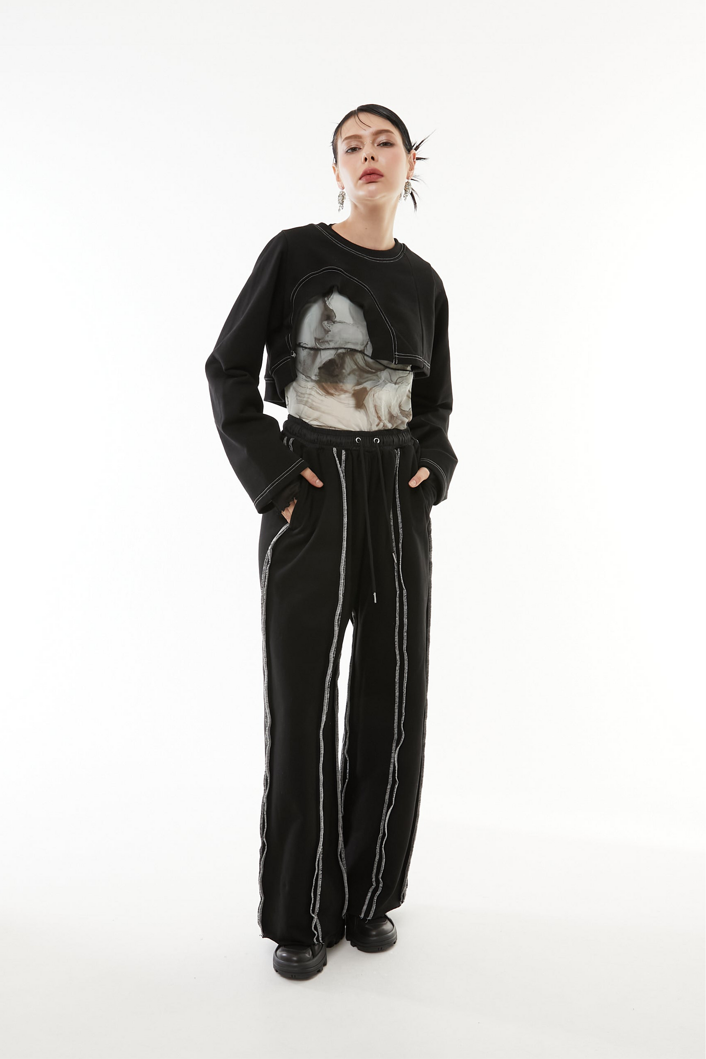 Heavyweight color stitch pants