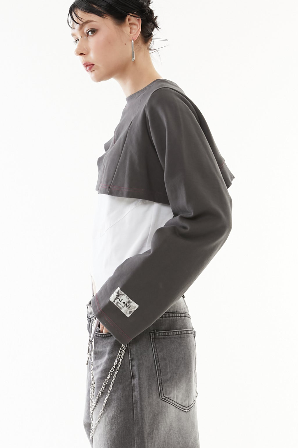 Asymmetric hem short tops
