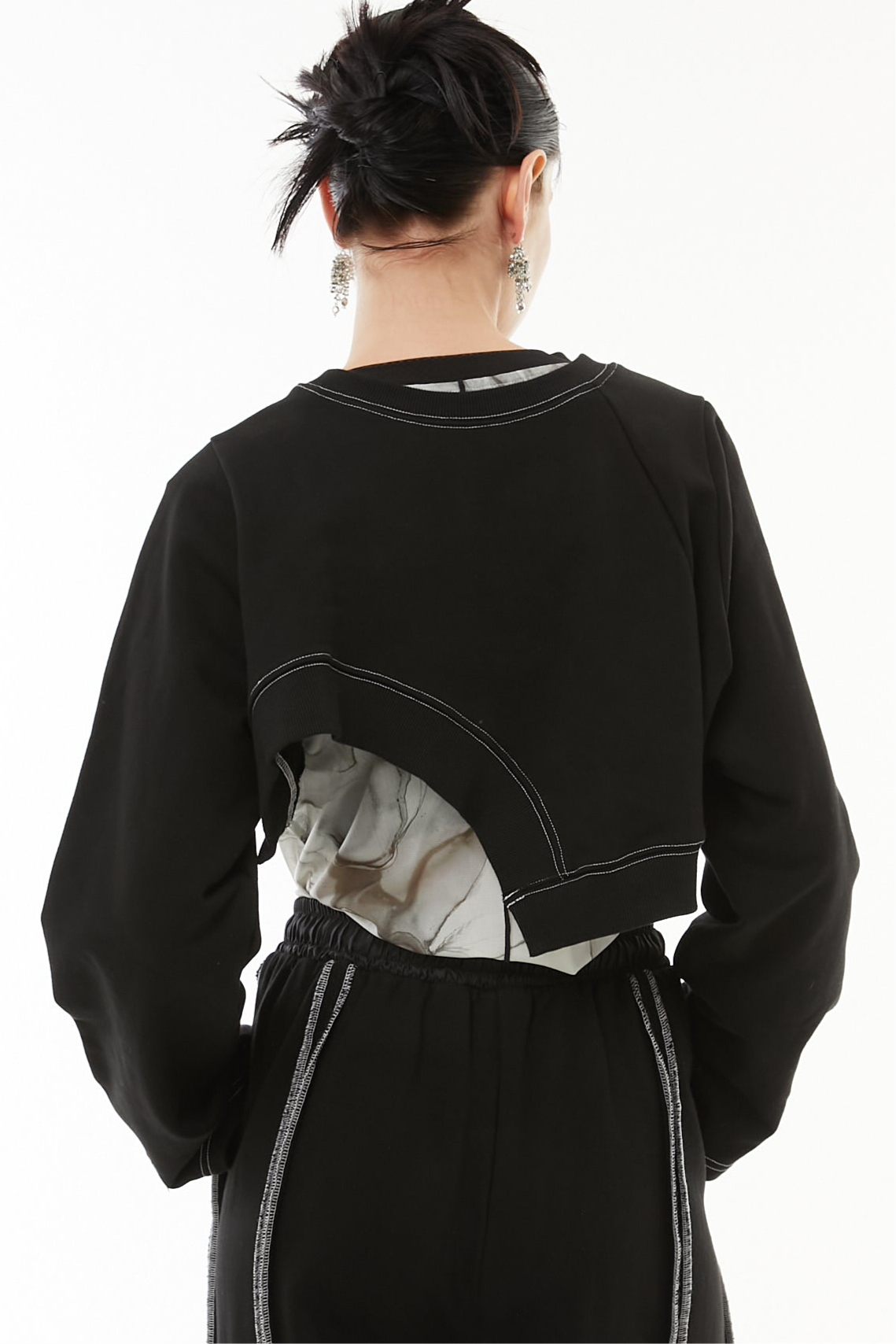Asymmetric short hem tops
