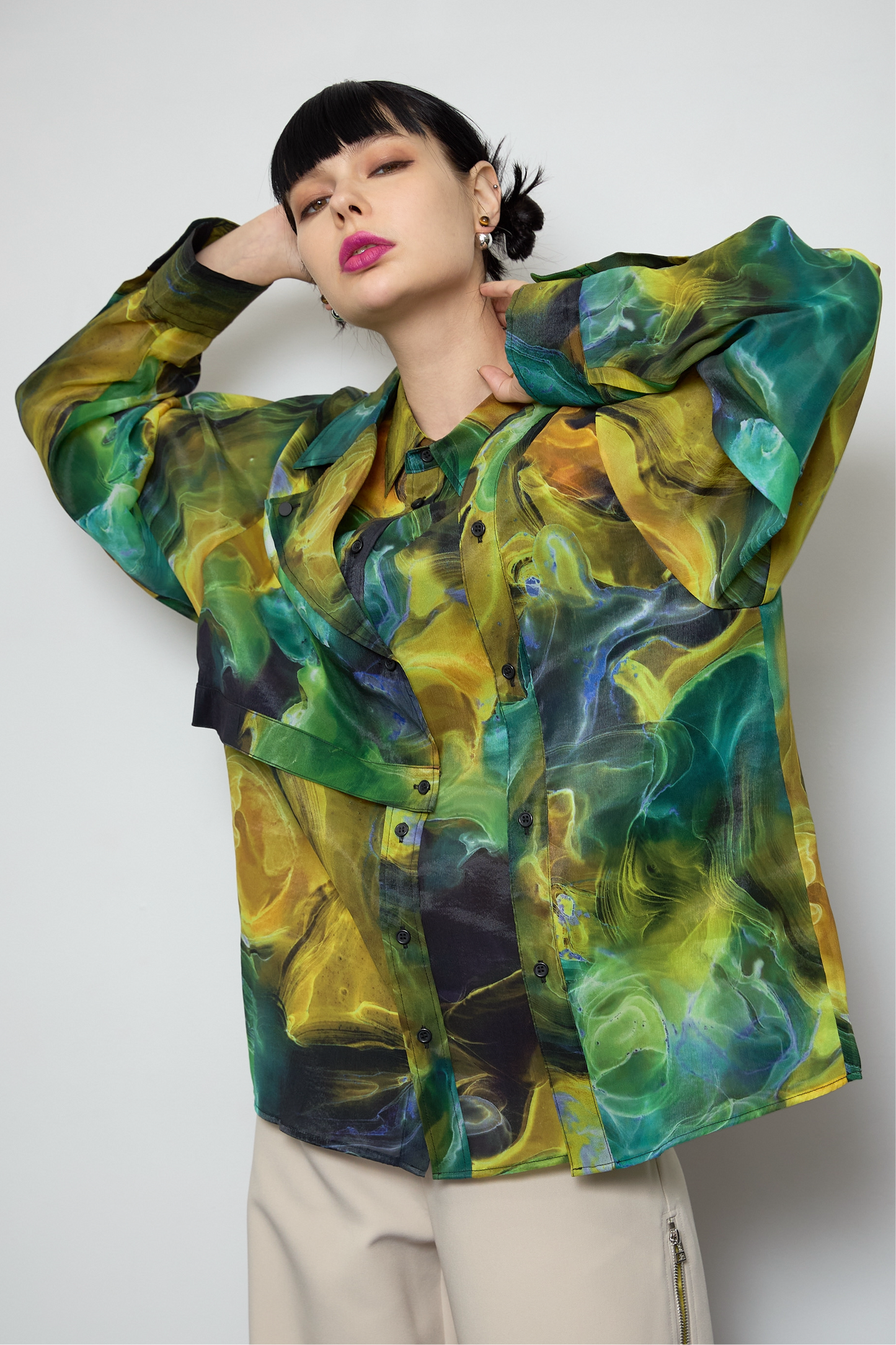 Marble paint big shirt