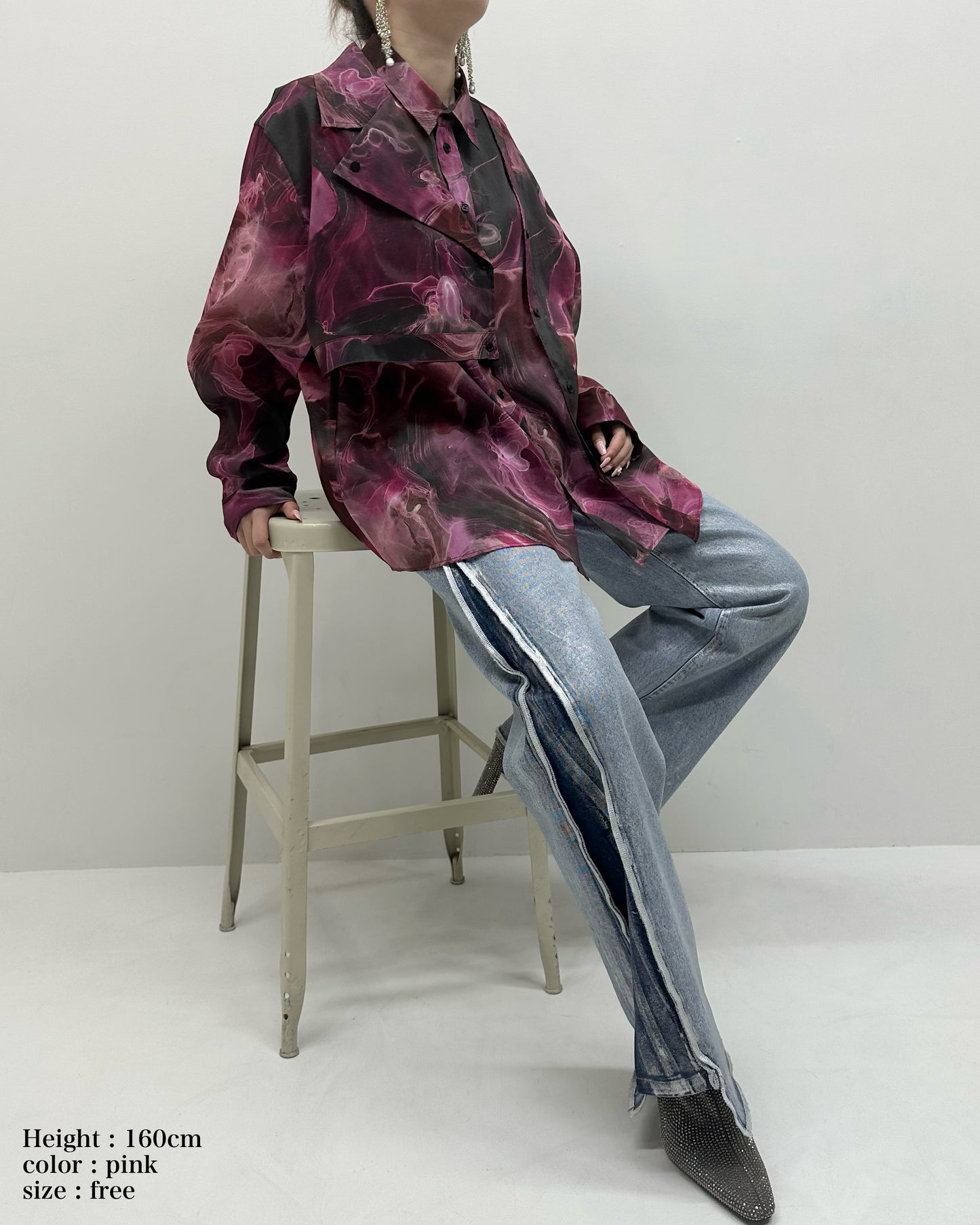 Marble paint big shirt