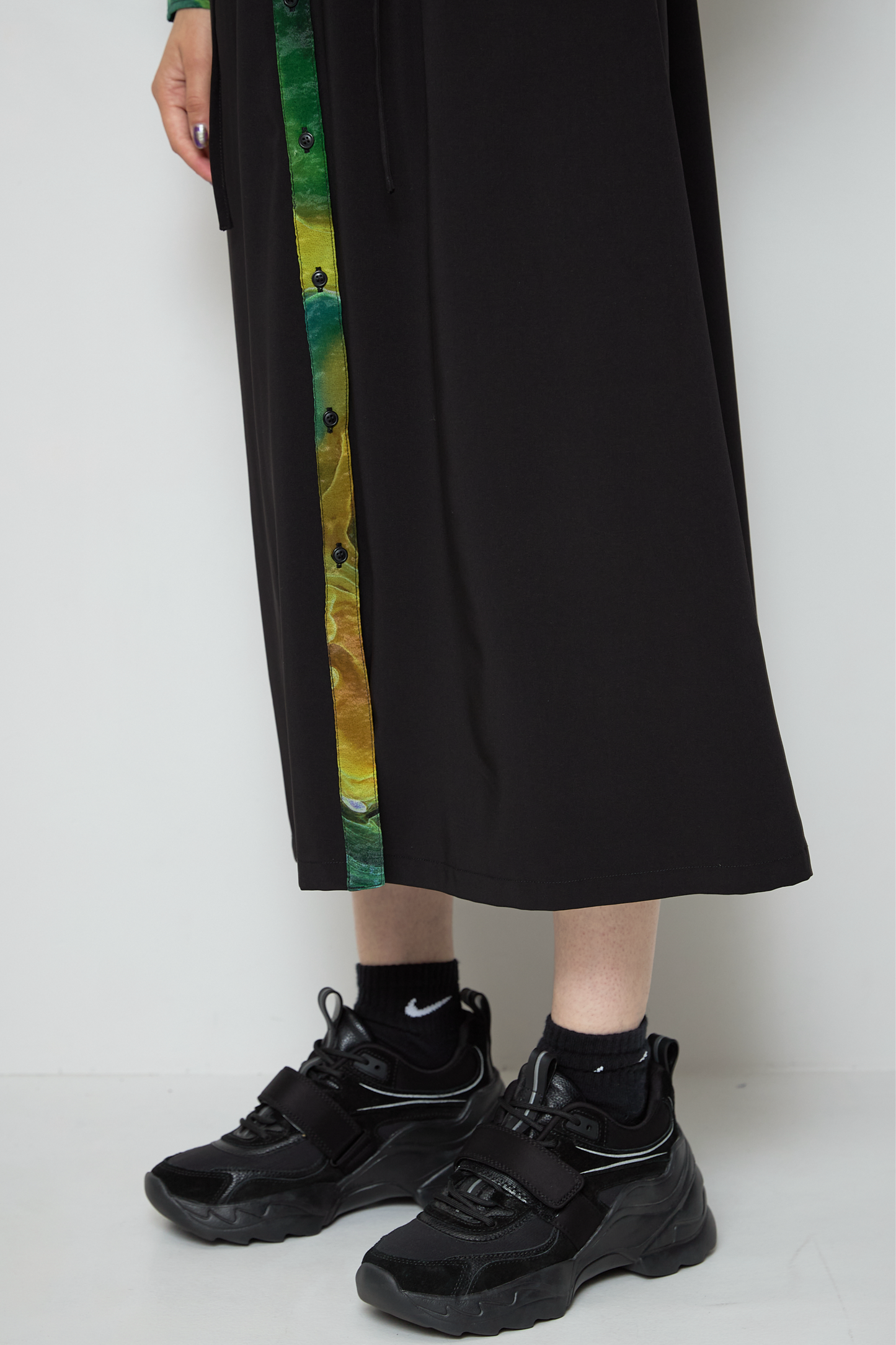 Marble paint irregular hem one piece