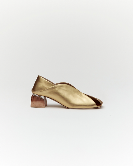 ERIN LEATHER BOOTS【Gold】