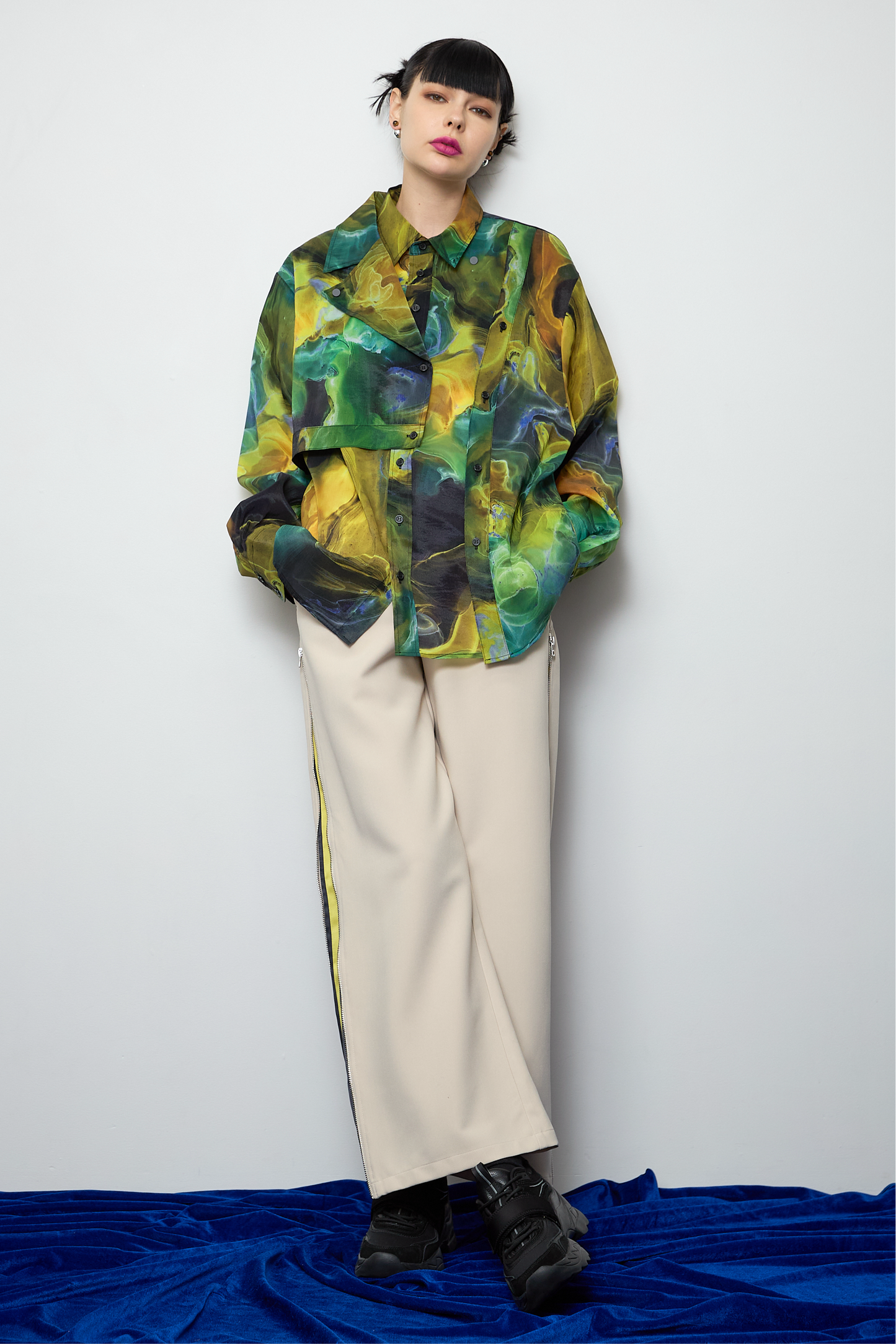 Marble paint big shirt