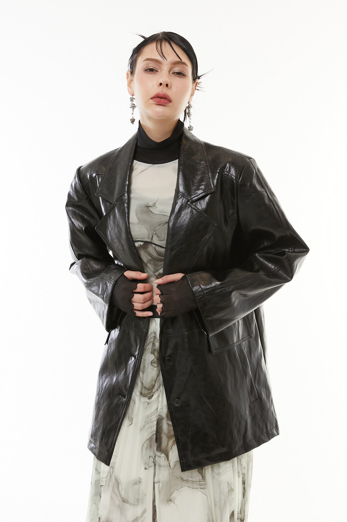 【10月】Luster Faux Leather Jacket
