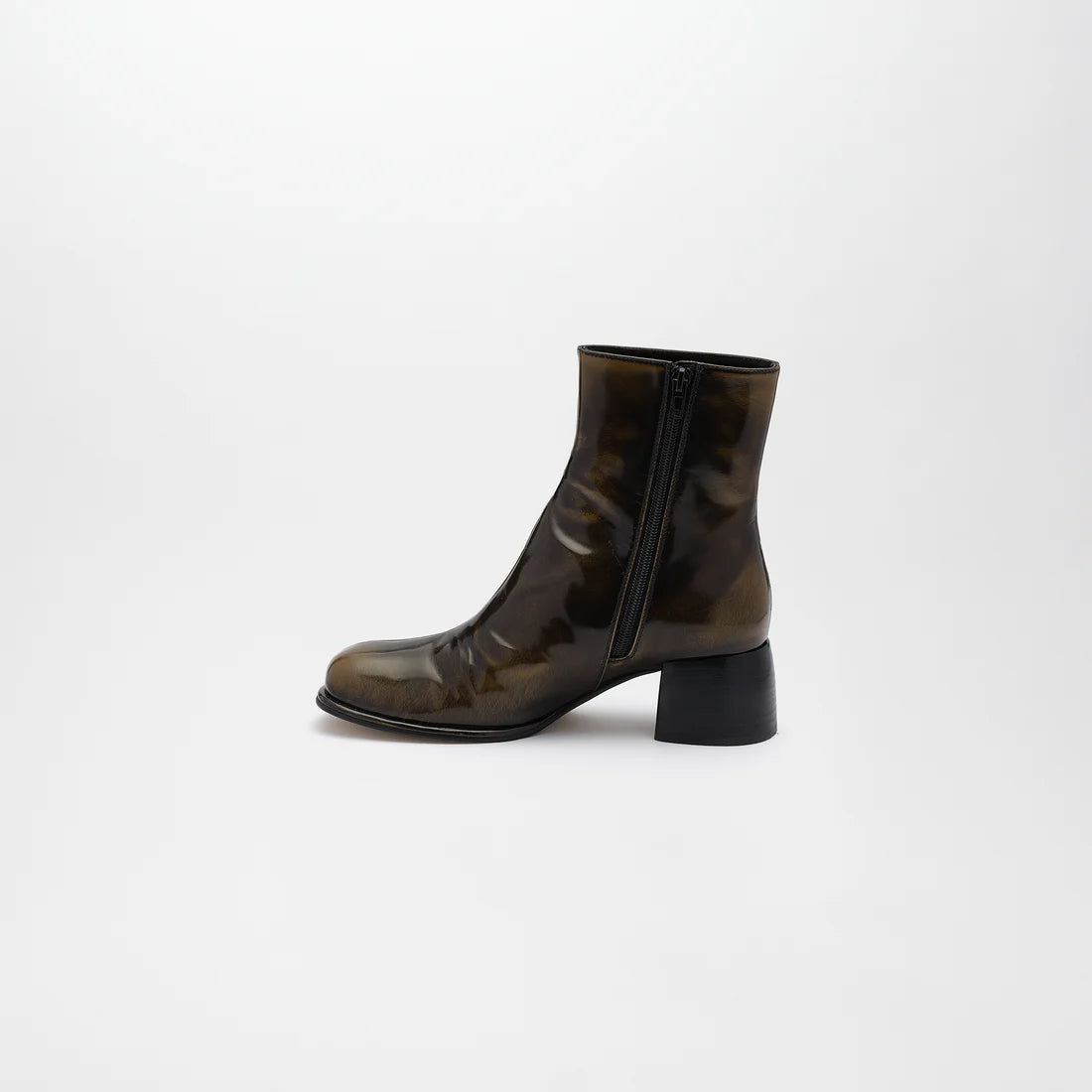 ADELA LETHER BOOTS【Gloss Brown】