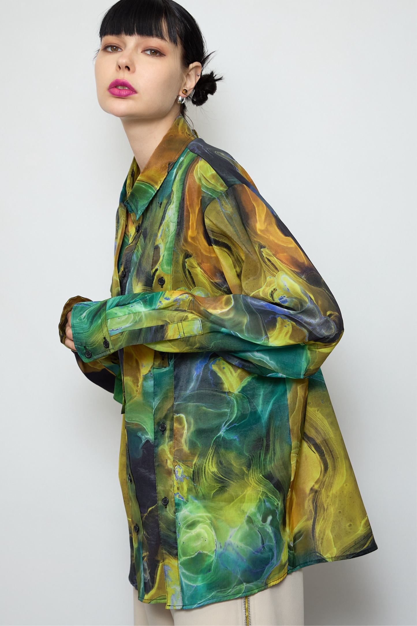 Marble paint big shirt