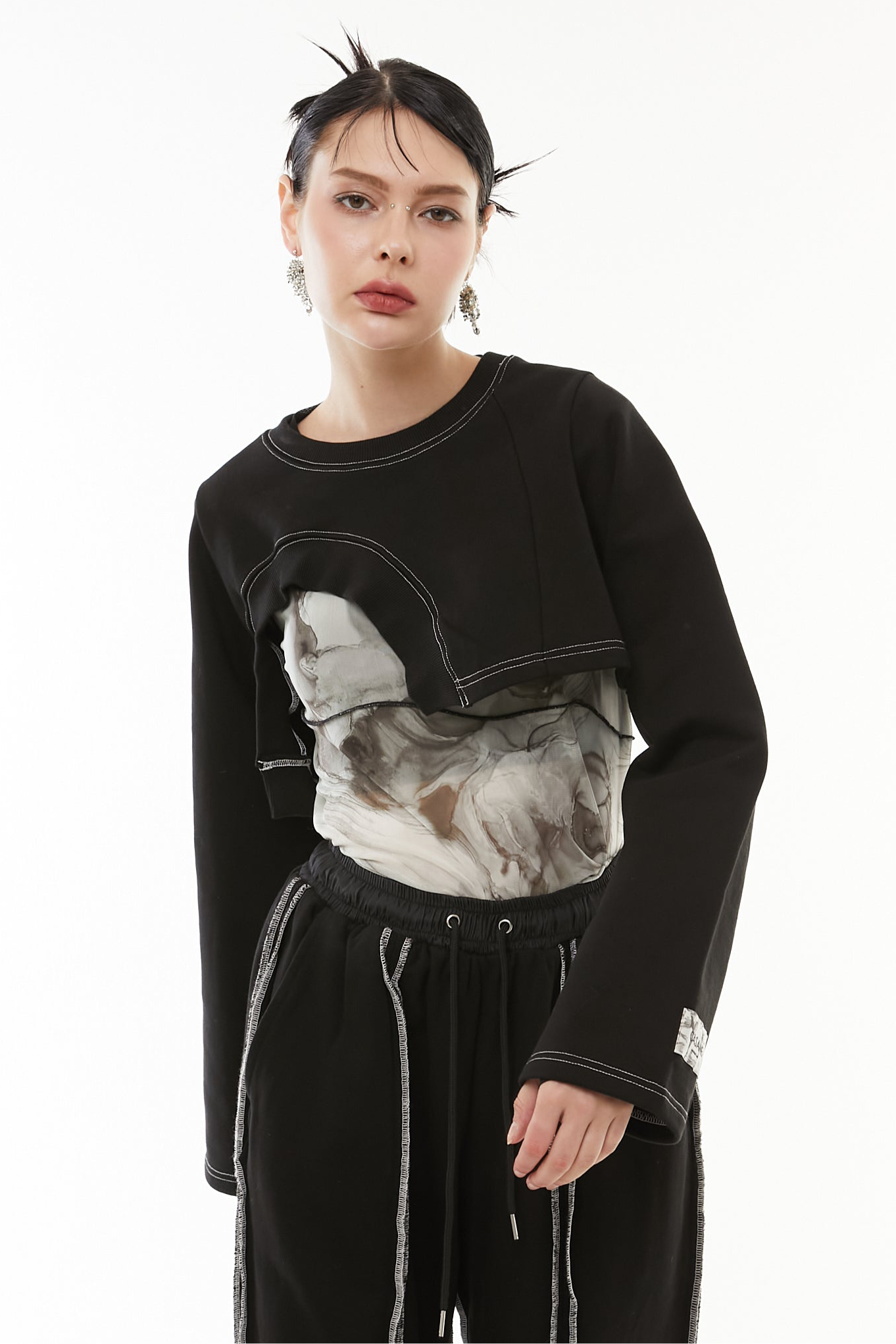 Asymmetric short hem tops