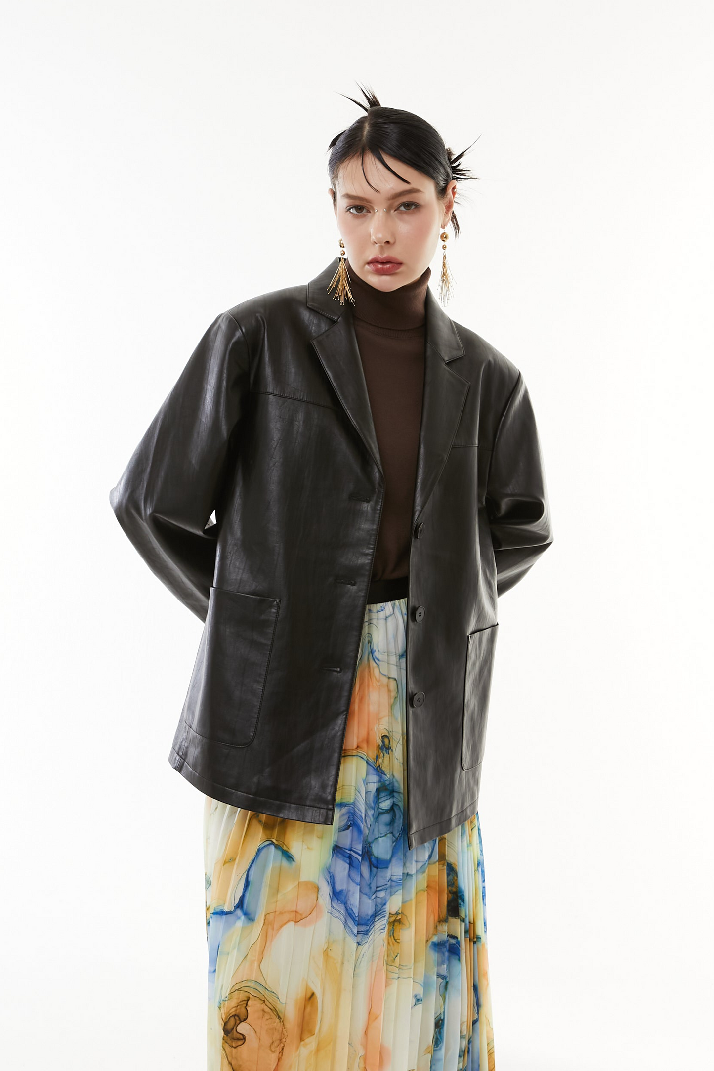 【10月】Soft faux leather jacket