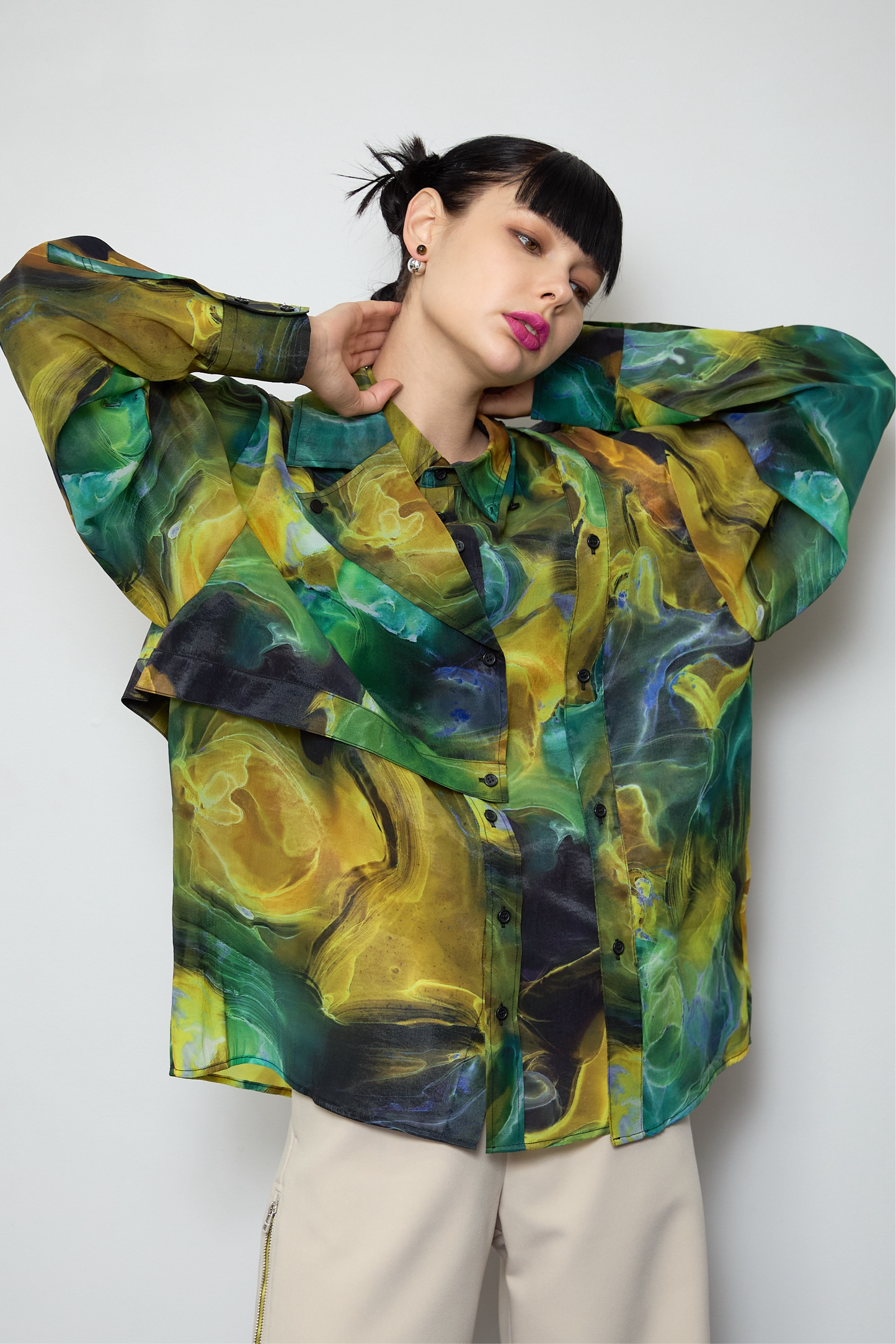 Marble paint big shirt