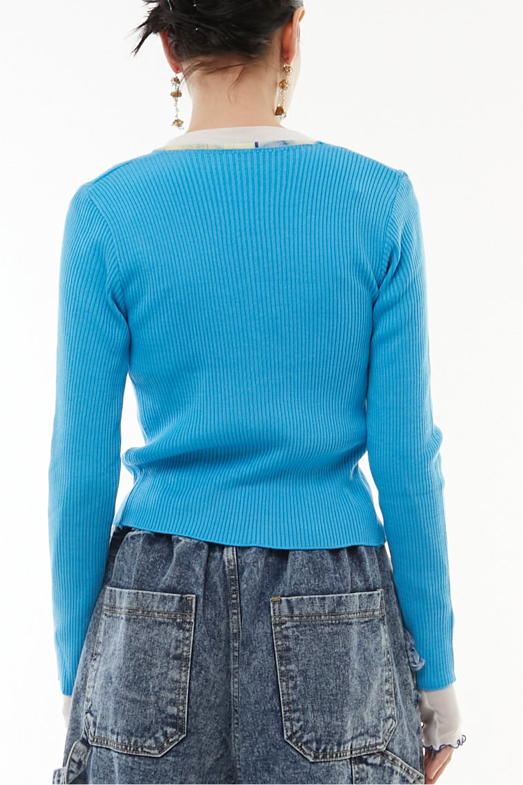 Sharp line knit cardigan