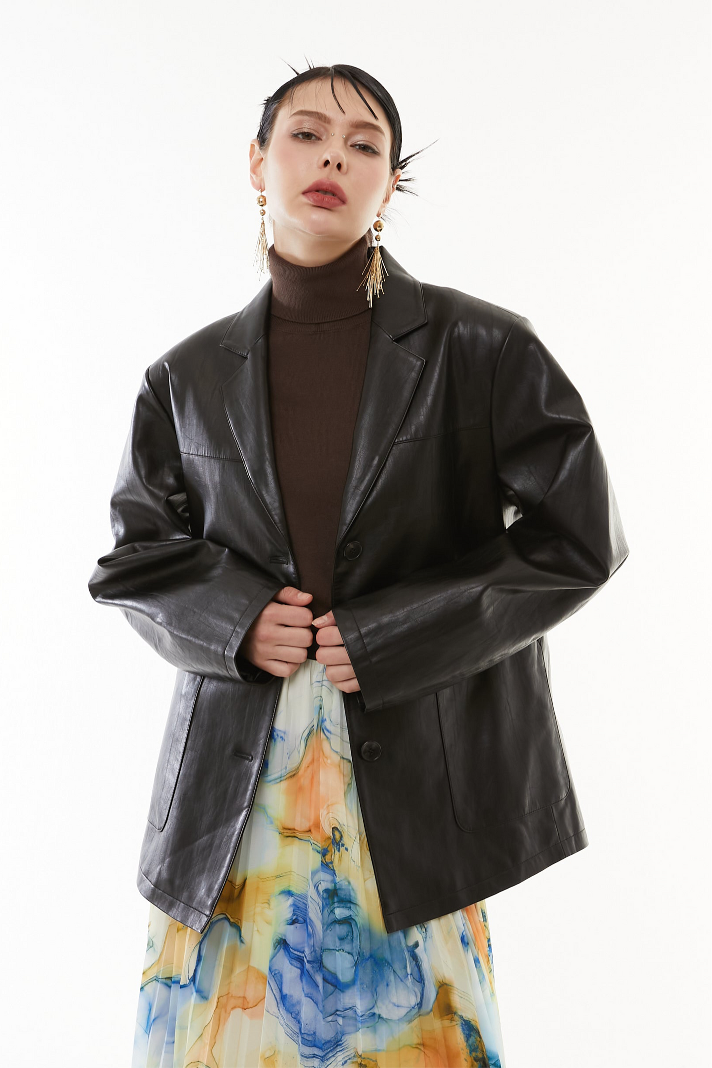 【10月】Soft faux leather jacket