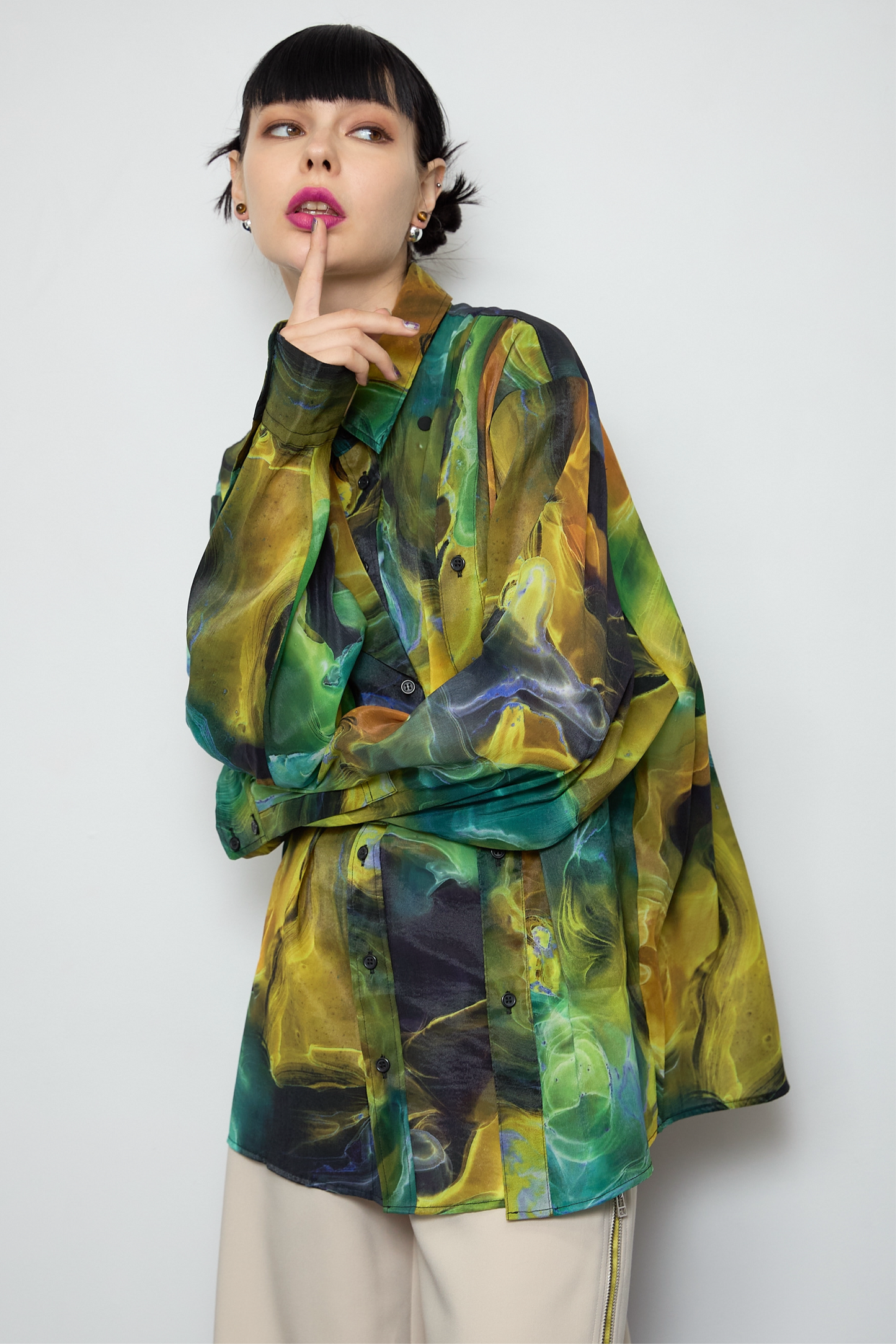 Marble paint big shirt