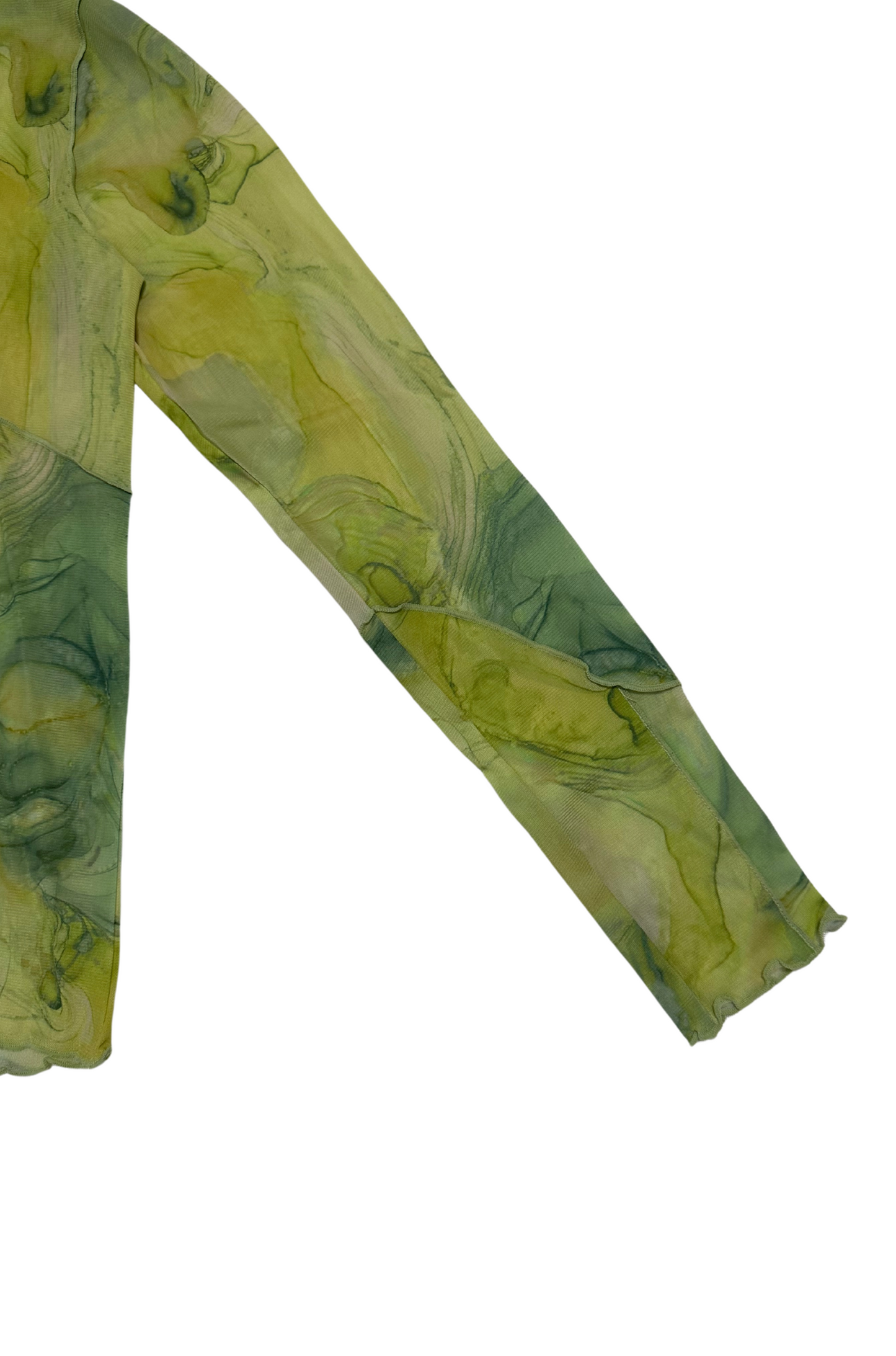 【OUTLET】Marble paint crew tops -LIME-