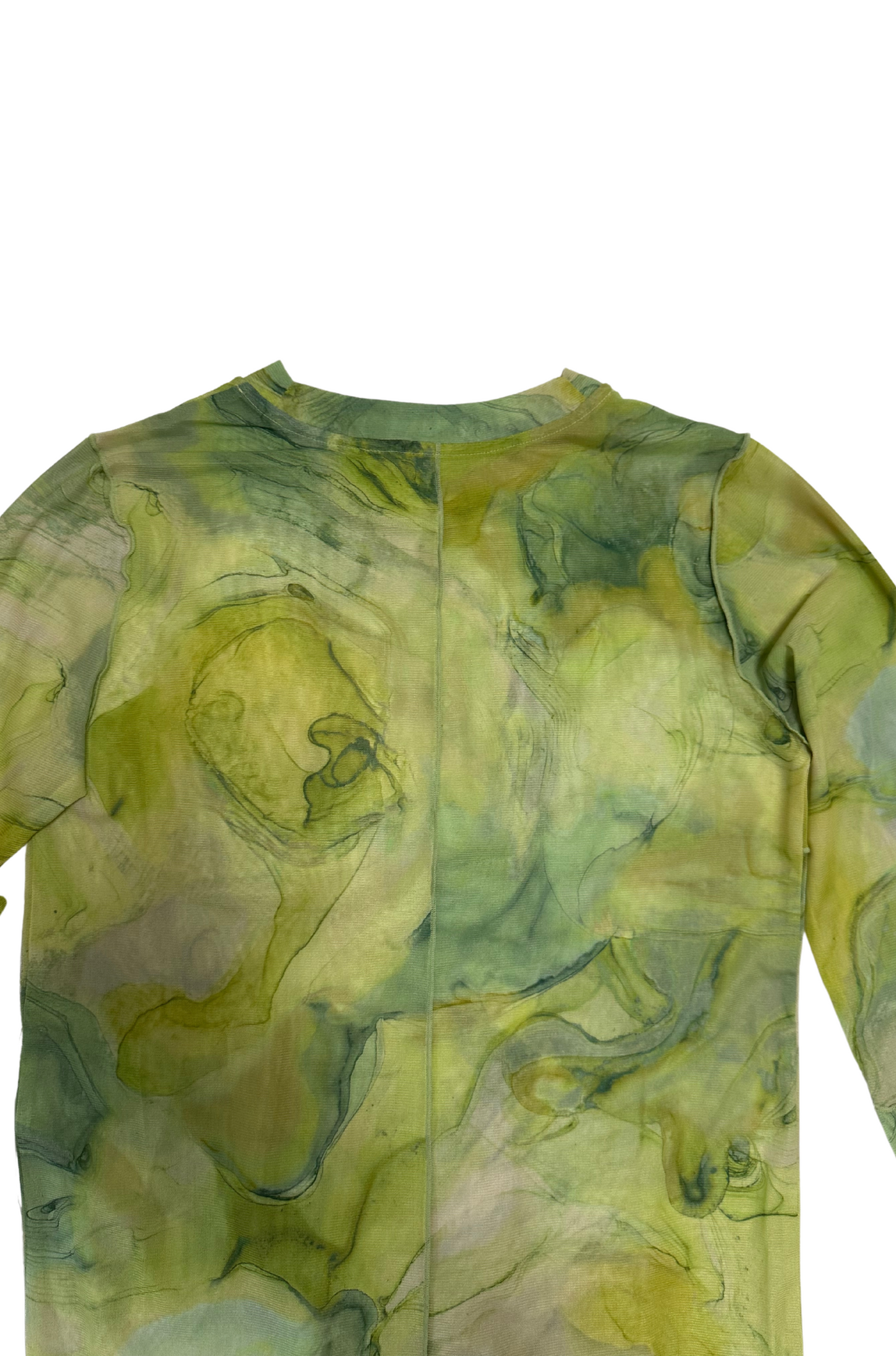 【OUTLET】Marble paint crew tops -LIME-