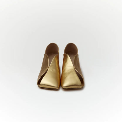 ERIN LETHER BOOTS【Gold】