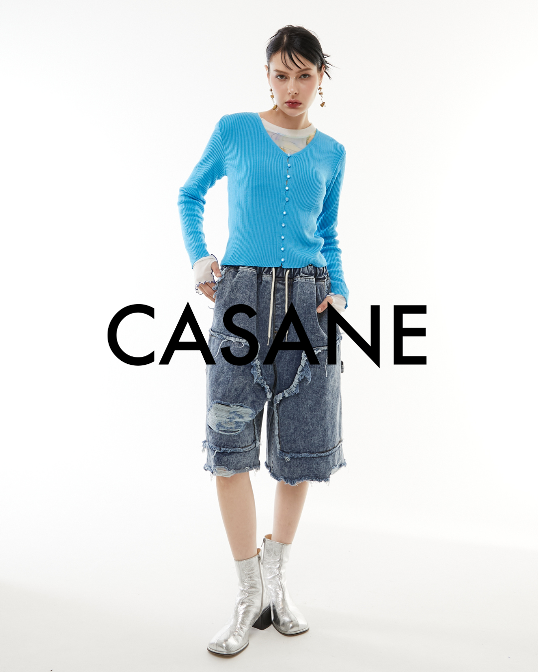 Sharp line knit cardigan