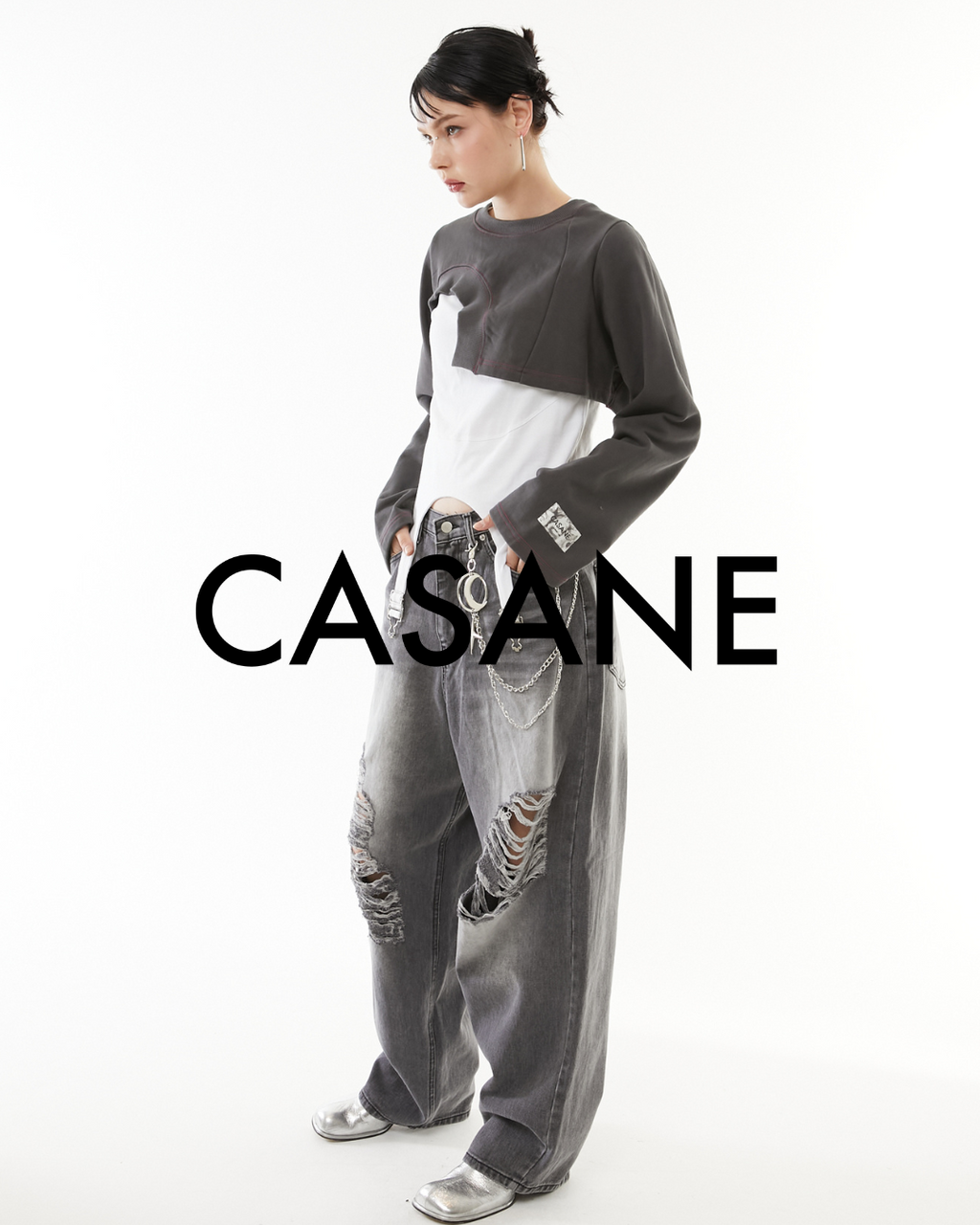 Asymmetric hem short tops