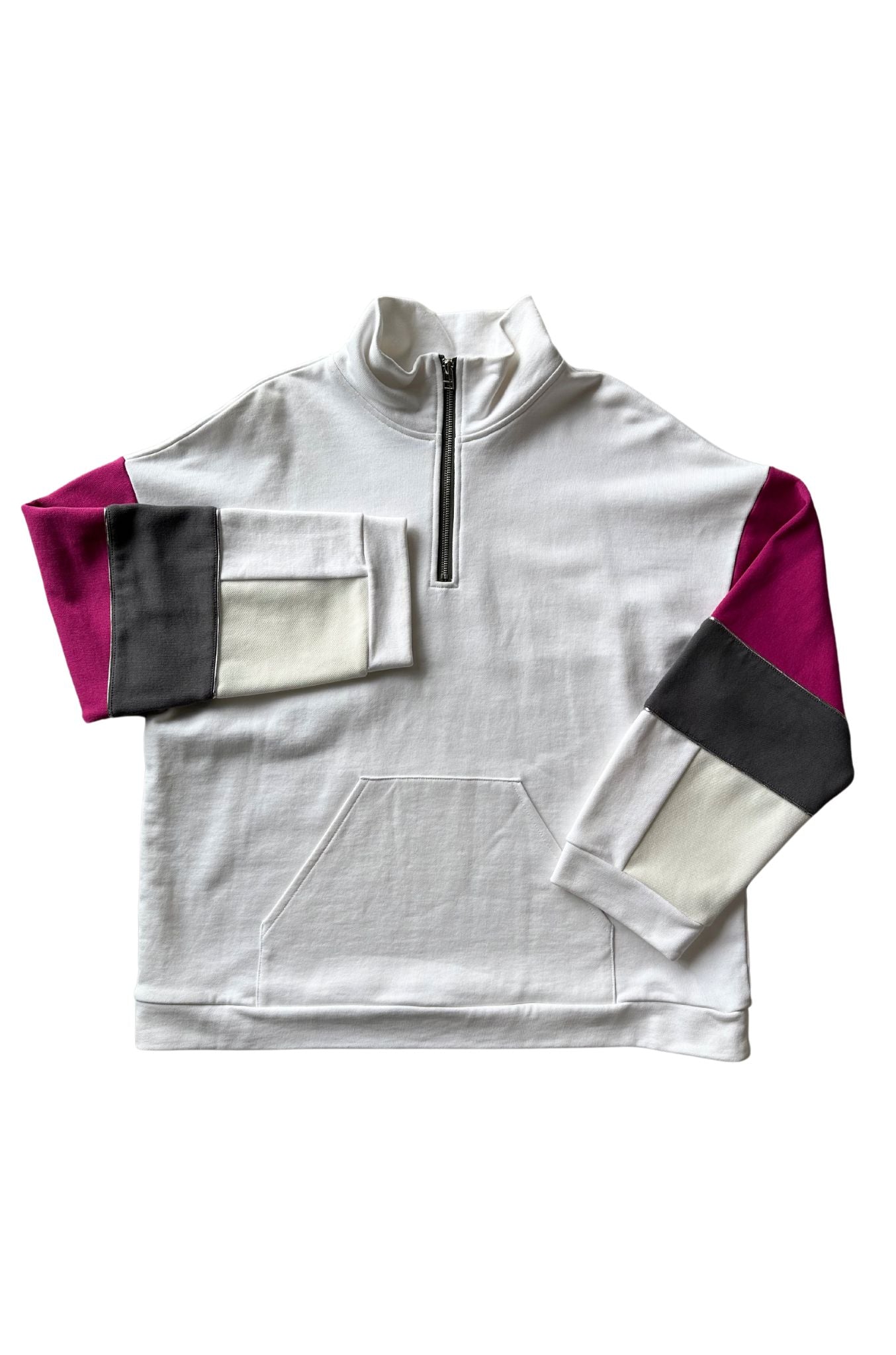 【OUTLET】Half zip bicolor pullover