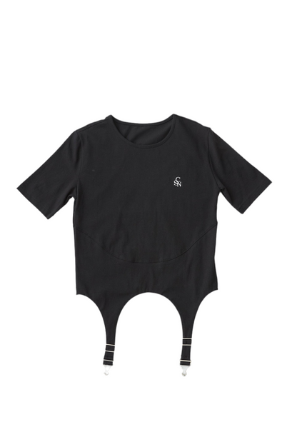 Irregular hem logo T-shirt