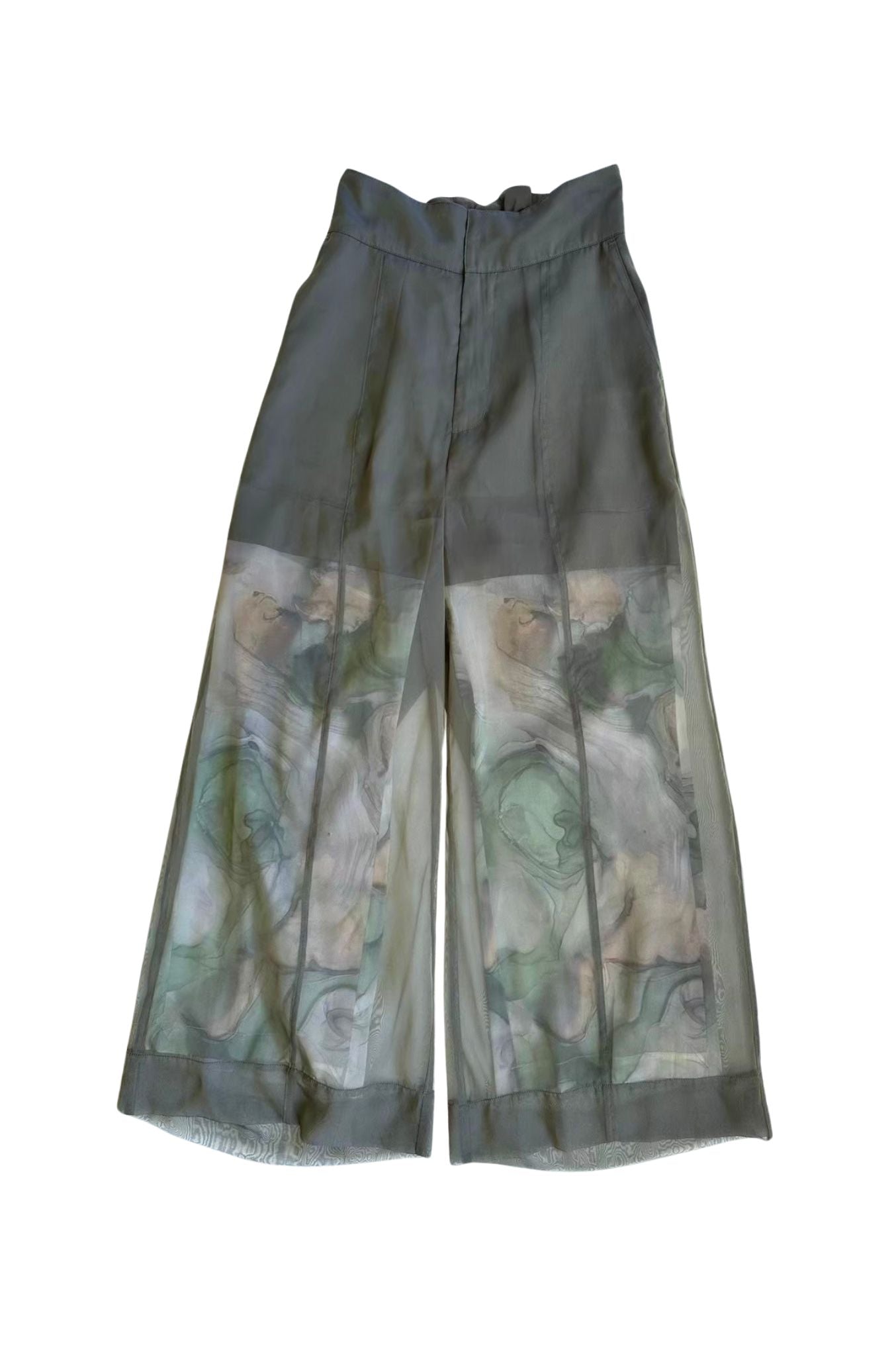 【SAMPLE SALE】Marble paint sheer wide pants