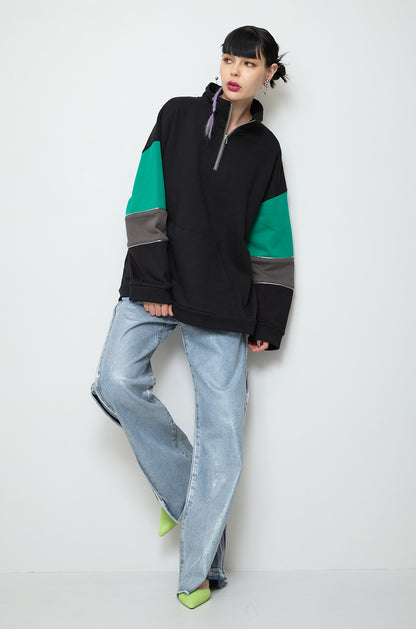 【OUTLET】Foil print flare denim
