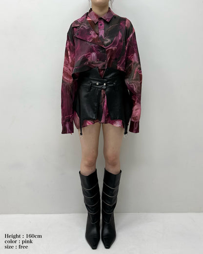 Marble paint big shirt