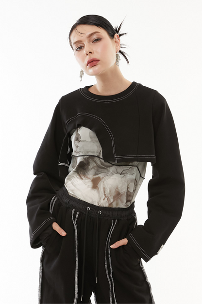 Asymmetric short hem tops
