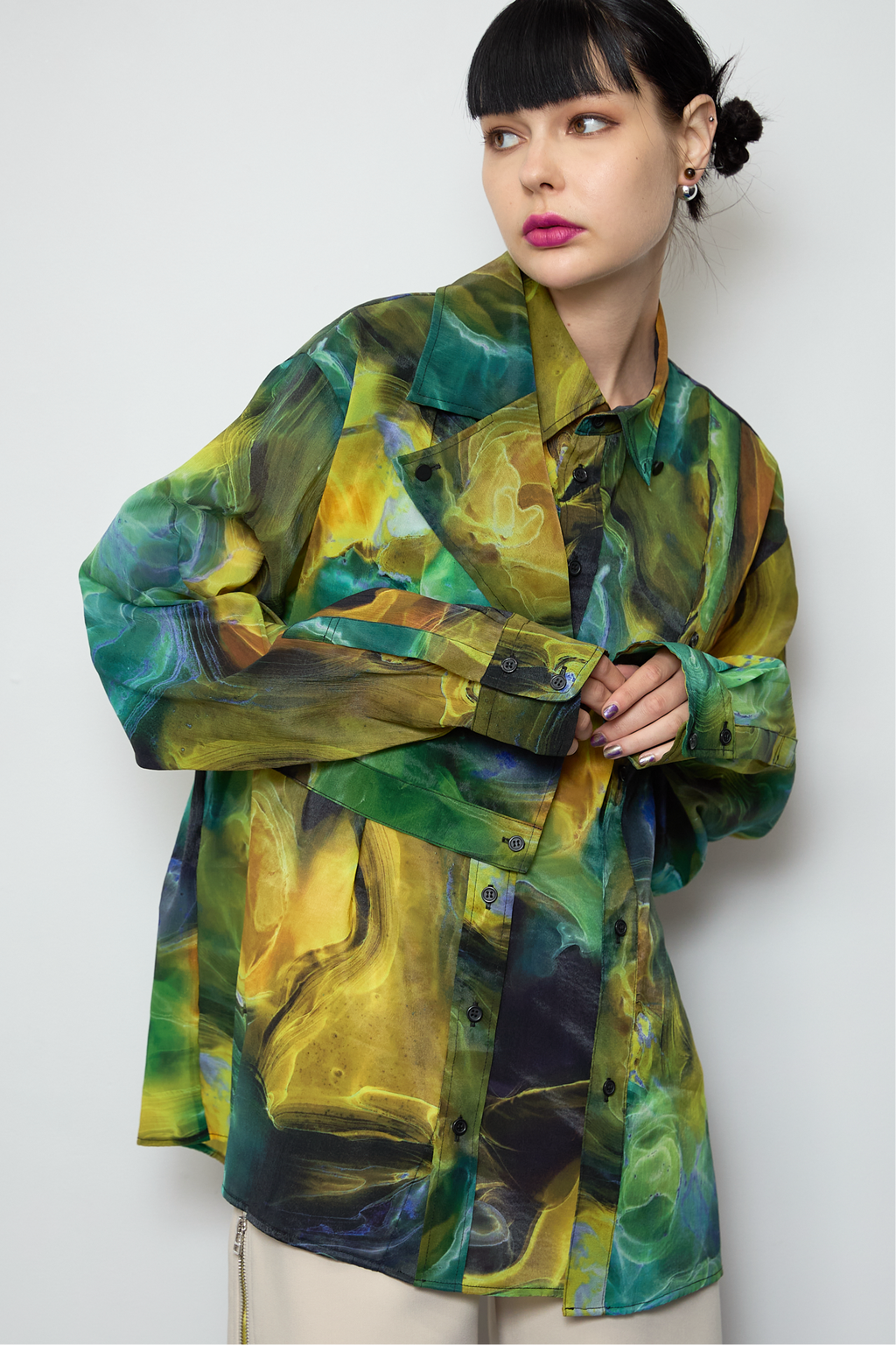 Marble paint big shirt
