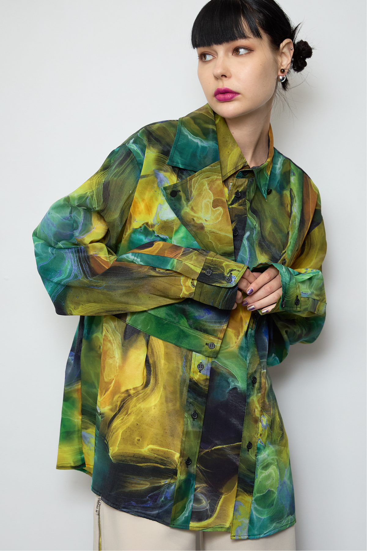 Marble paint big shirt