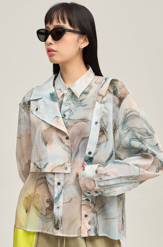 B'2nd別注Marble paint design shirt