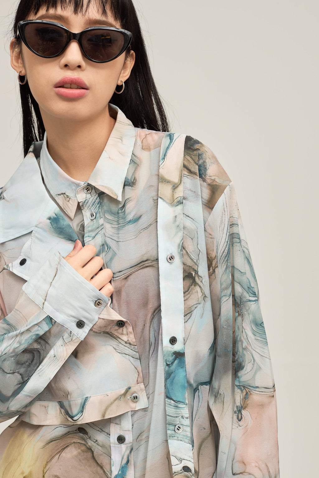 B'2nd別注Marble paint design shirt
