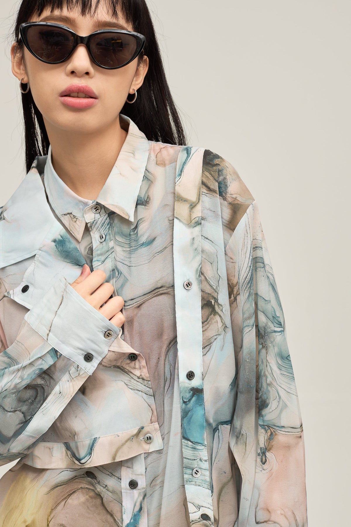 B'2nd別注Marble paint design shirt