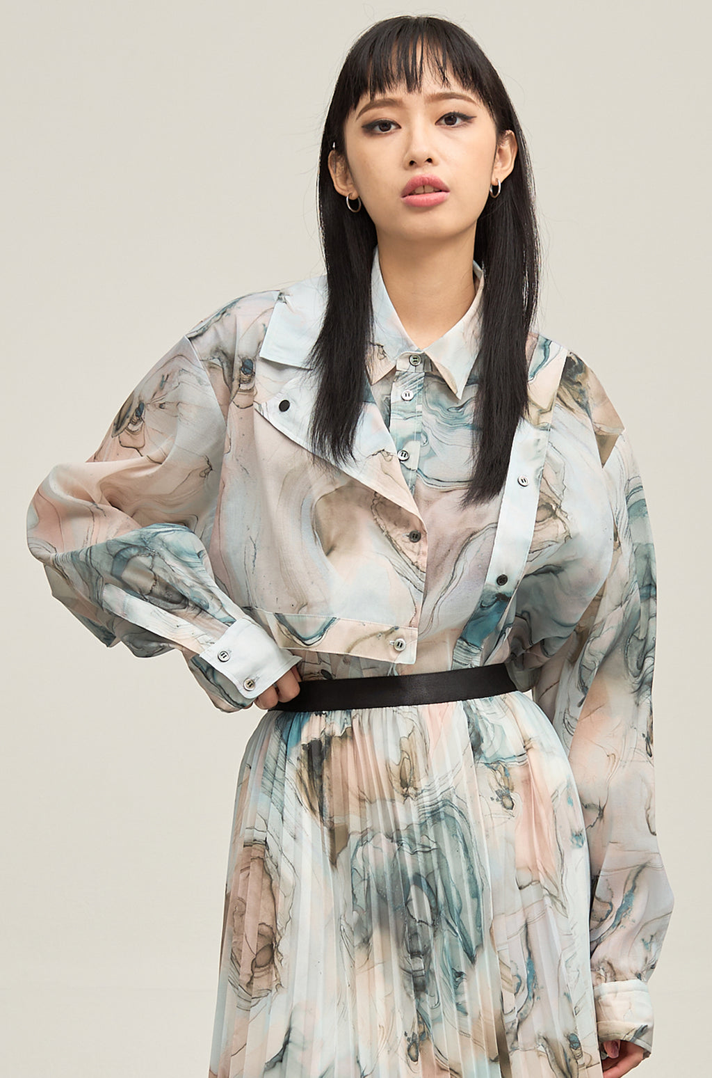 B'2nd別注Marble paint design shirt