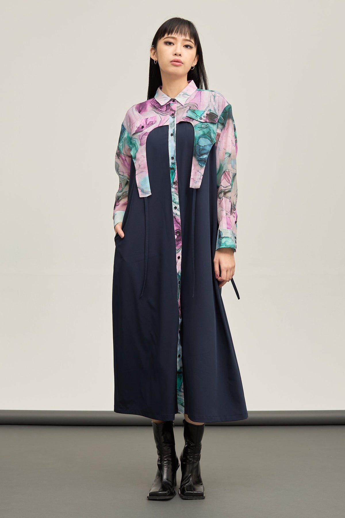B'2nd別注 Marble paint hem one piece