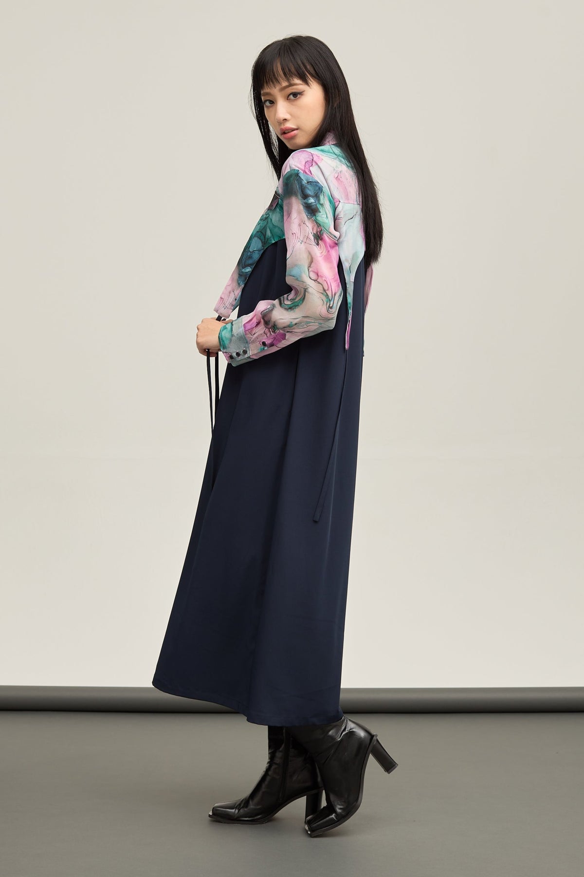 B'2nd別注 Marble paint hem one piece