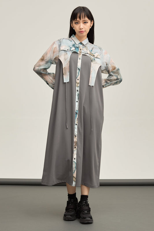 B'2nd別注 Marble paint hem one piece