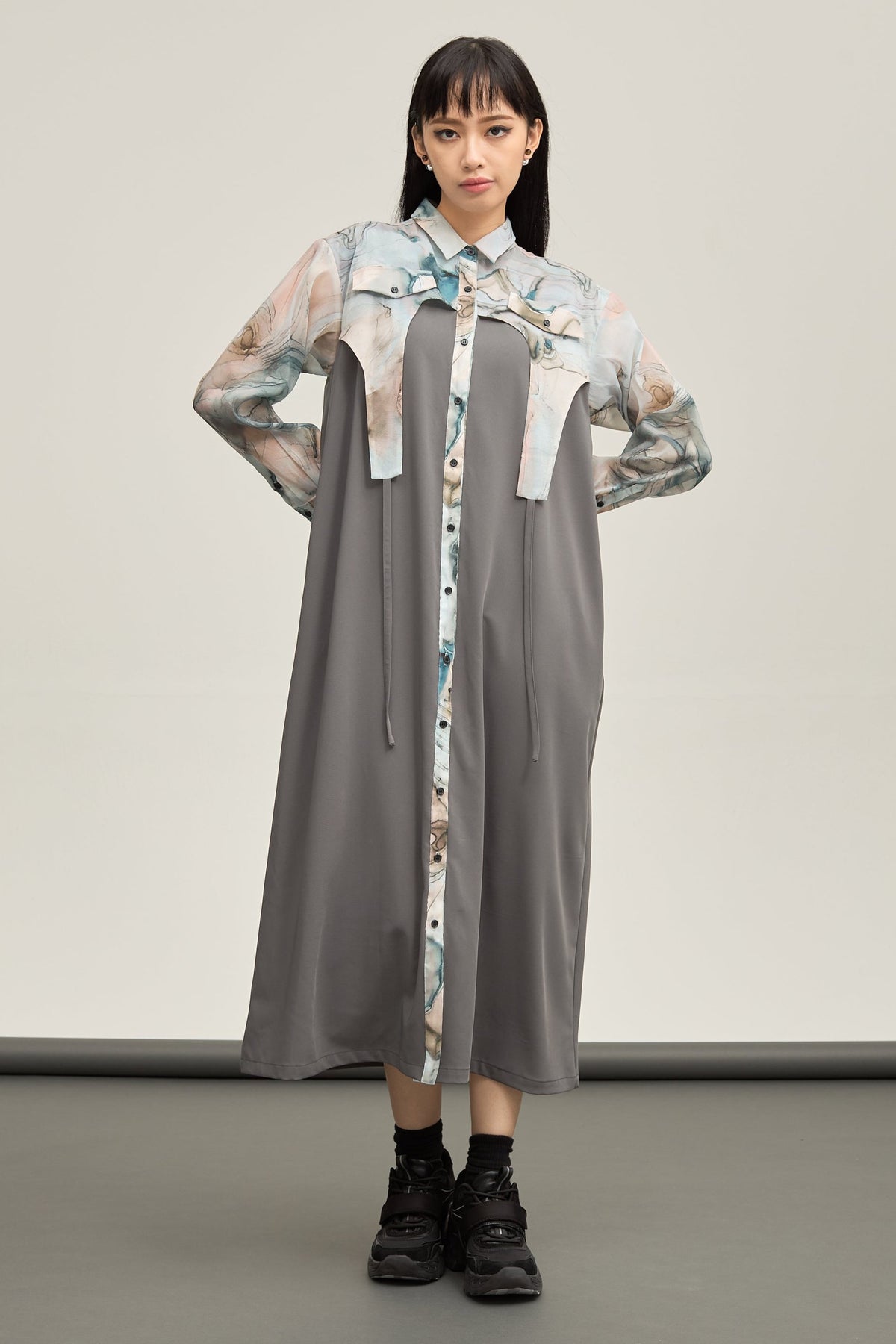 B'2nd別注 Marble paint hem one piece