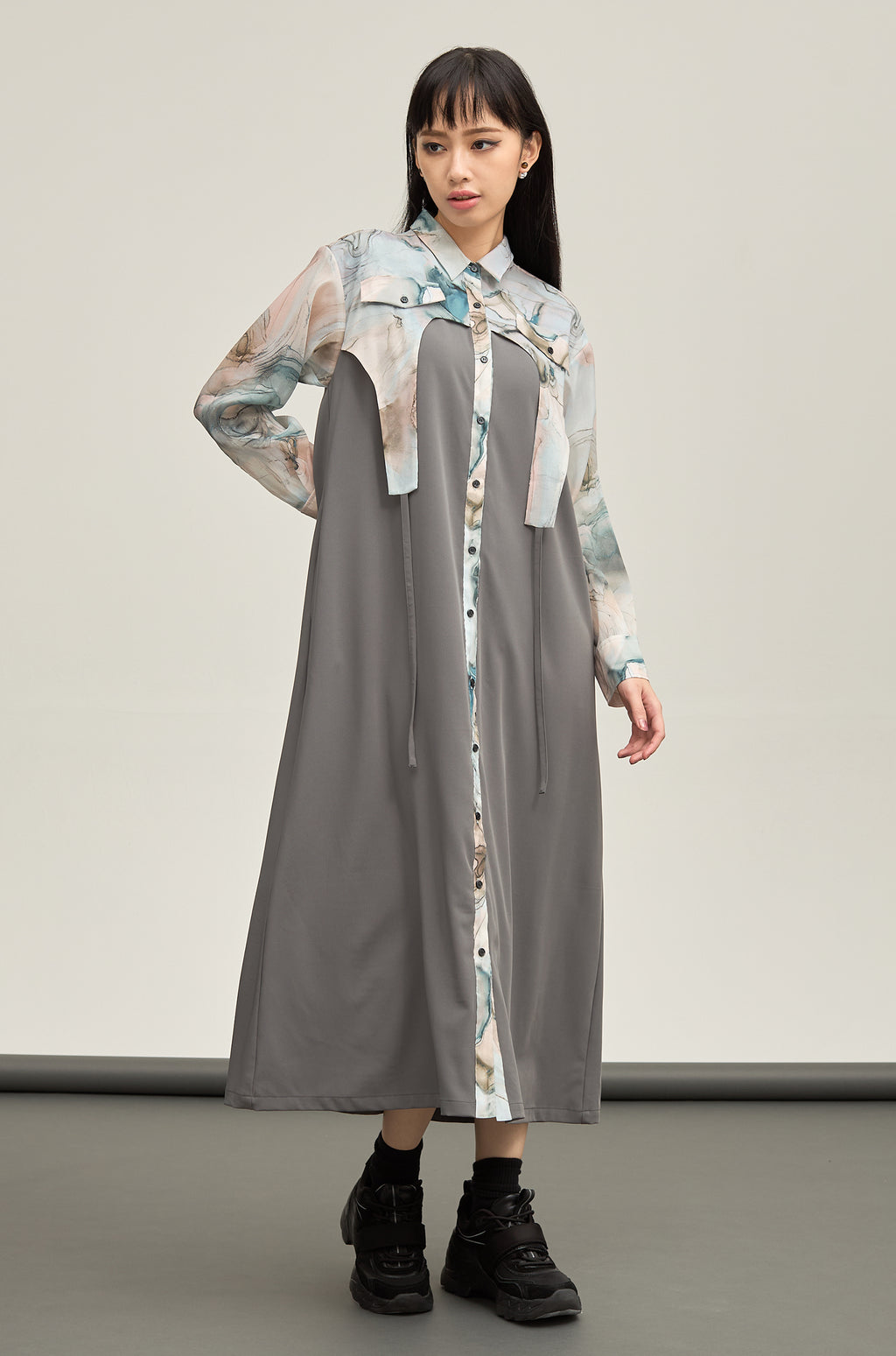B'2nd別注 Marble paint hem one piece