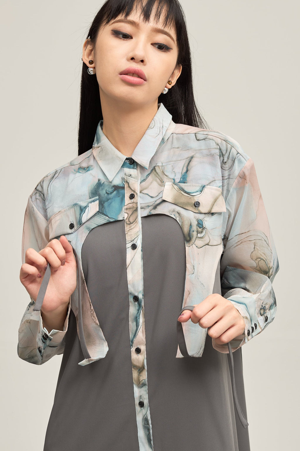 B'2nd別注 Marble paint hem one piece