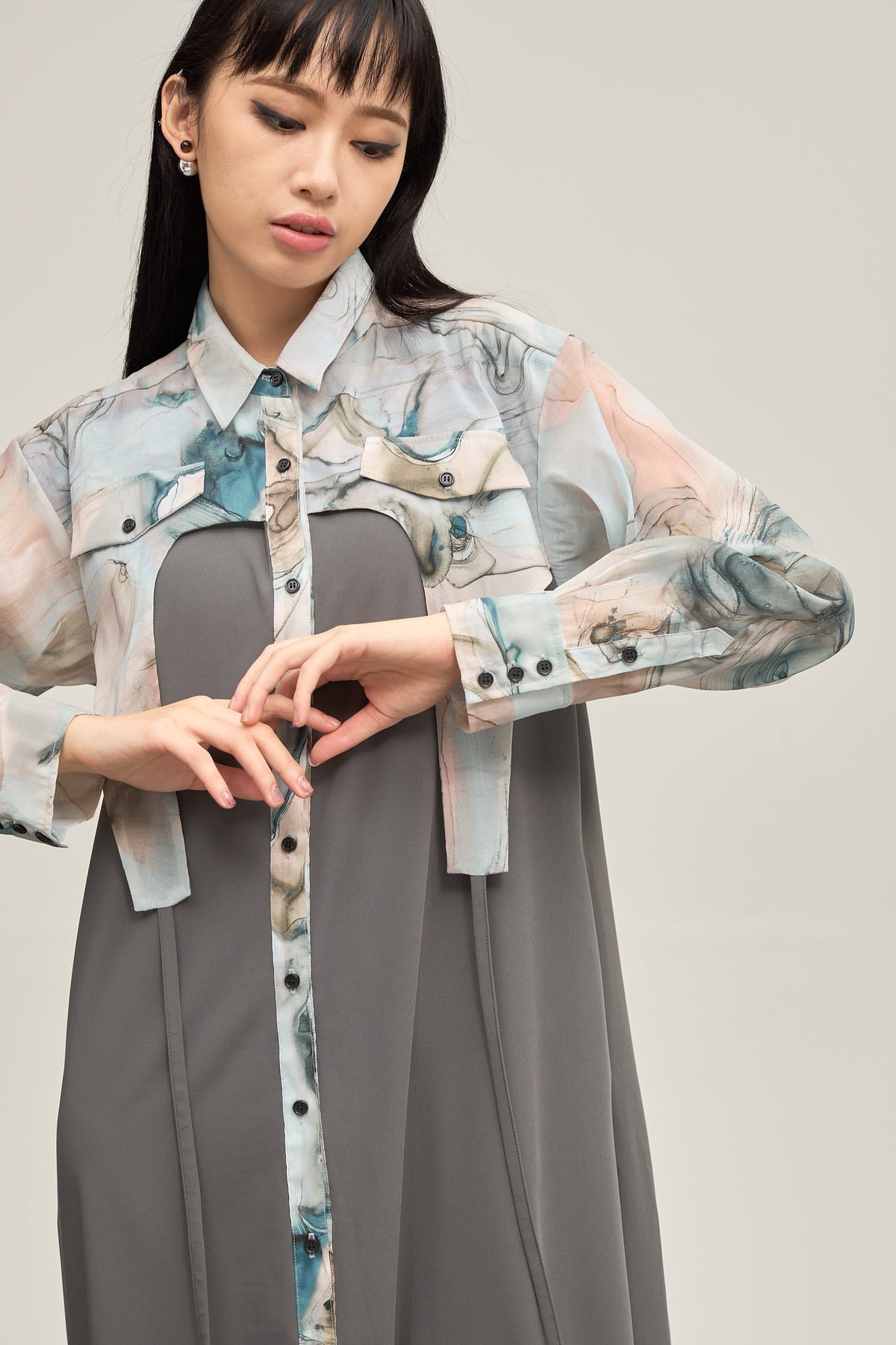 B'2nd別注 Marble paint hem one piece