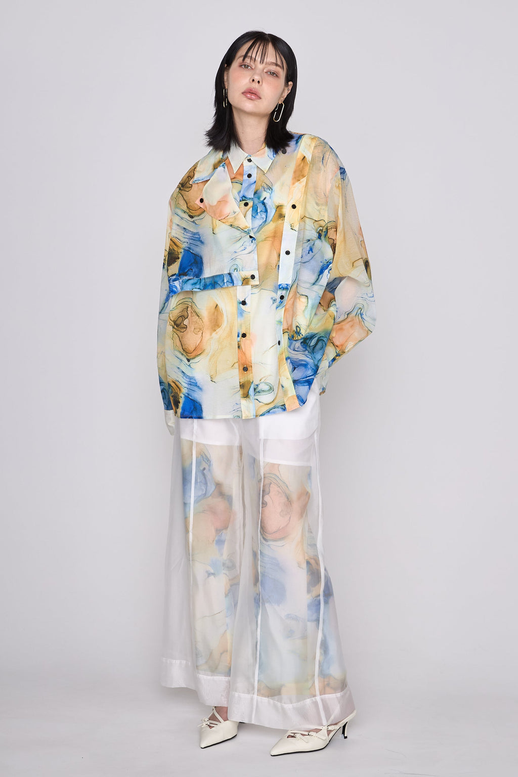 Marble paint big shirt