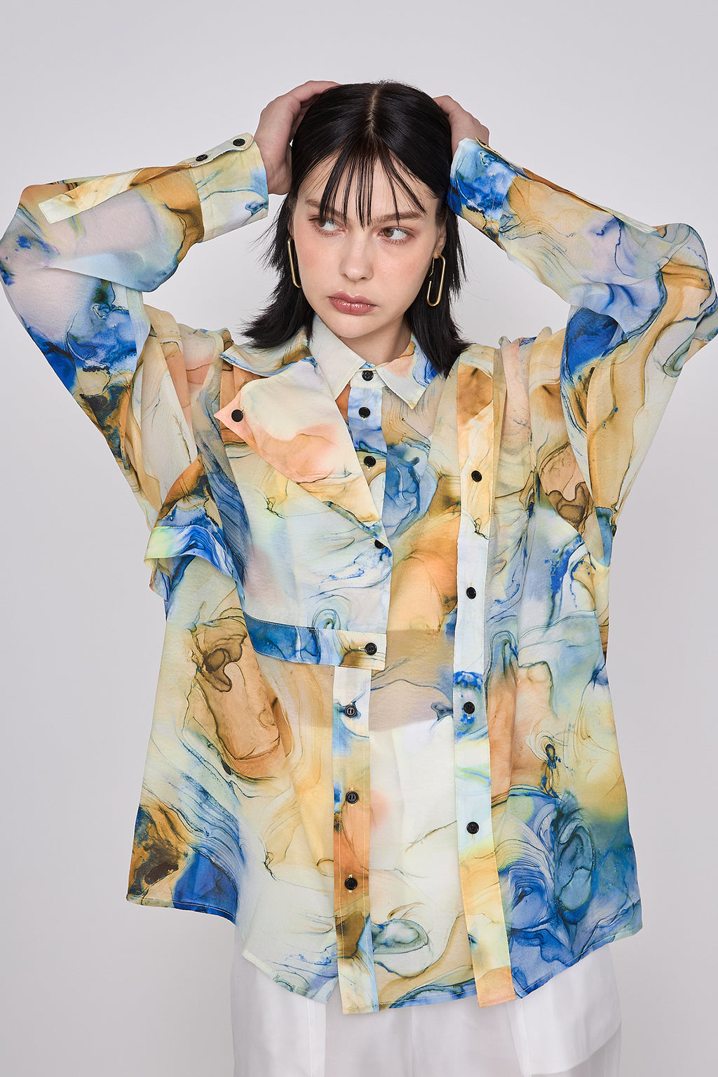 Marble paint big shirt