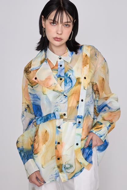 Marble paint big shirt