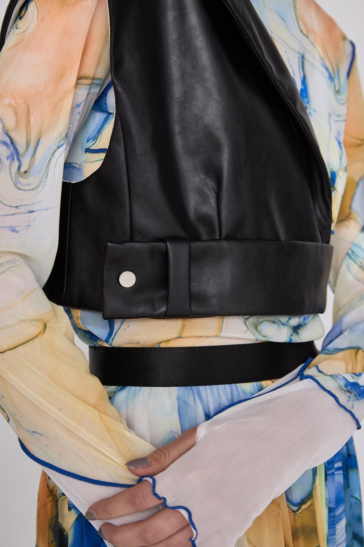 Asymmetric tailored bustier