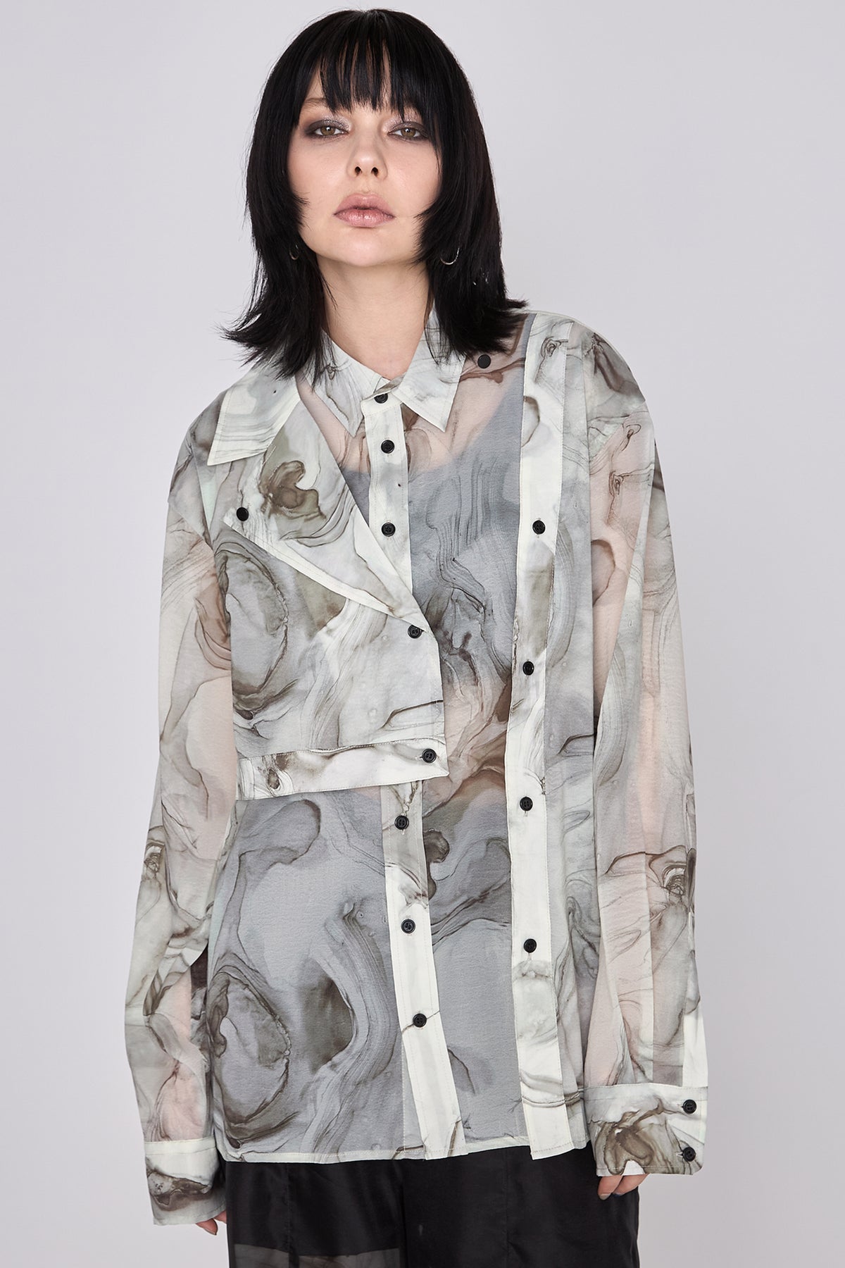 Marble paint big shirt