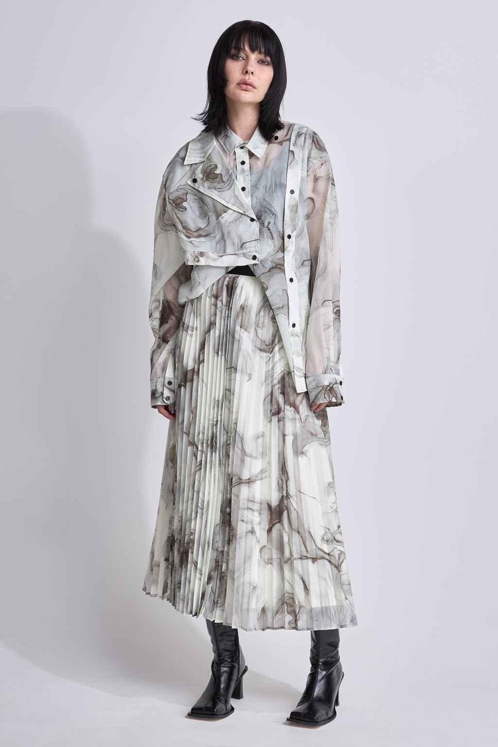 Marble paint big shirt