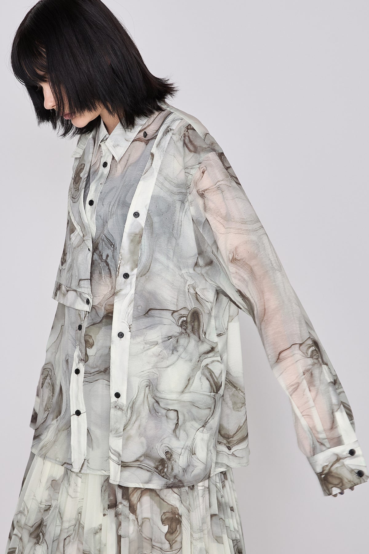 Marble paint big shirt
